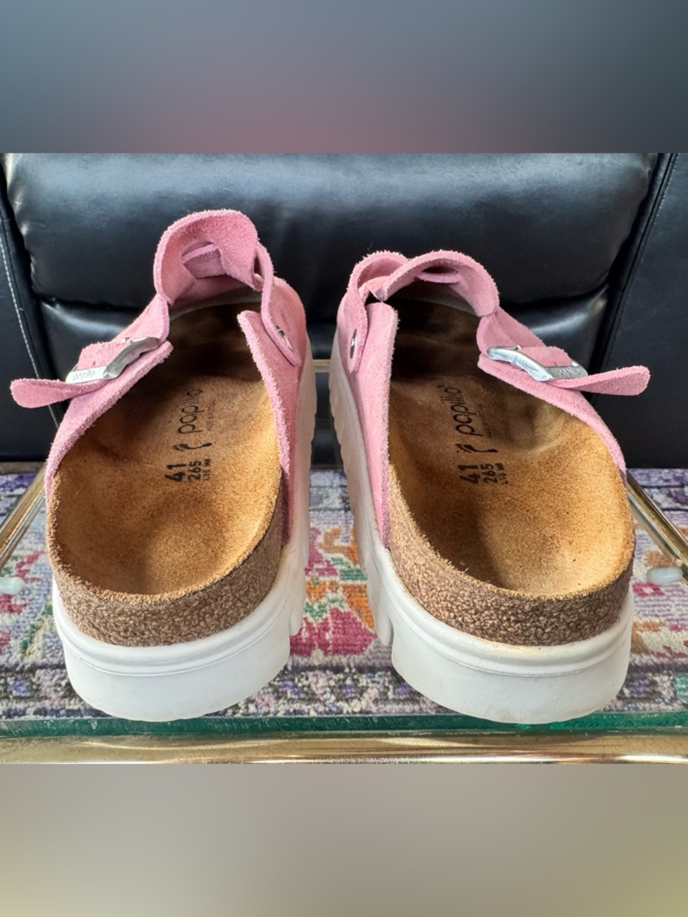 Papillio Suede Clog Mule in Dusty Pink 41 - Picture 4 of 12